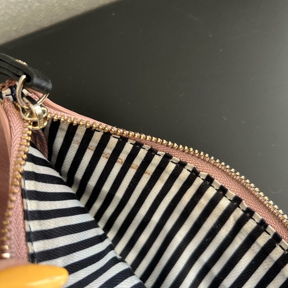 Kate Spade Pebbled Leather Pink Black Wristlet Clutch Coin Purse - Picture 11 of 14
